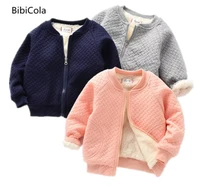 bibicola new style baby toddler infant plus fleece winter warm coat outerwear jacket kids unisix slide thick coat