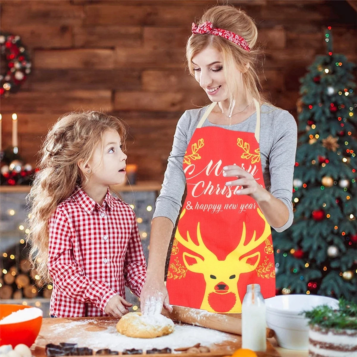 Женский фартук с Санта Клаусом Рождественское украшение для дома рождественский