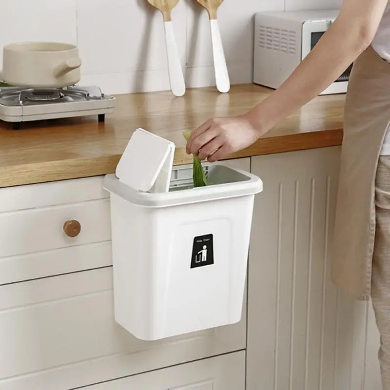 kitchen cabinet door hanging waste bin trash can wall mounted folding garbage can car bathroom toilet waste storage bin with lid free global shipping