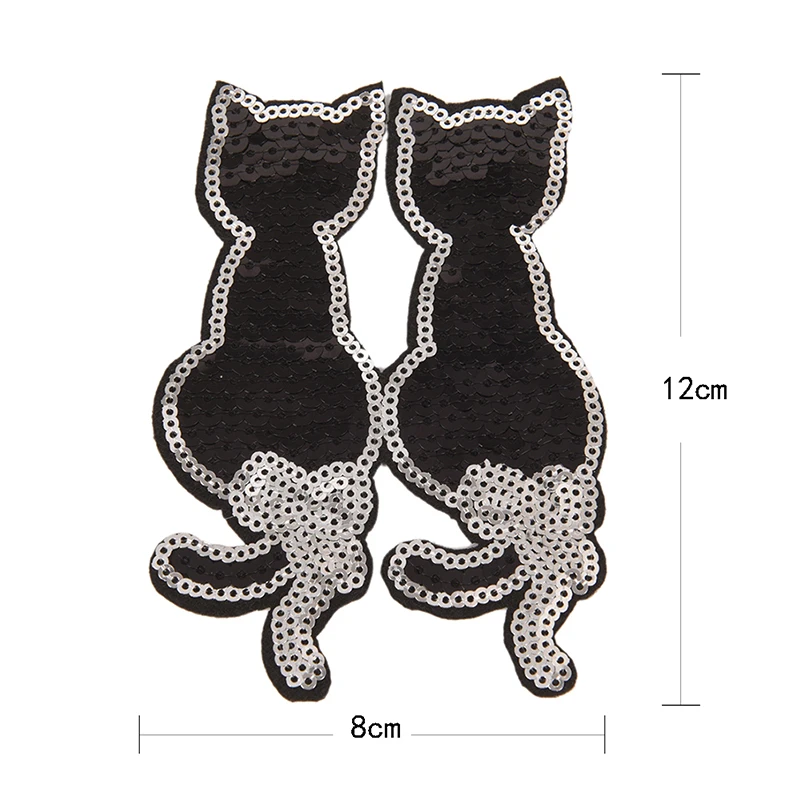 

1Pcs Change Color Sew On Patch For Clothes DIY Cute Cat Reversible Patch Sequins Applique Bag Clothing Coat Sweater Crafts