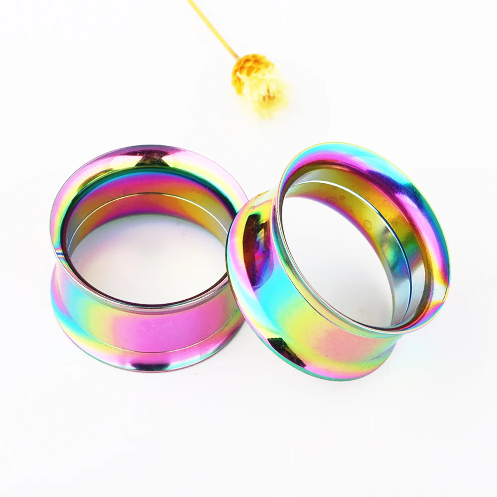 JUNLOWPY стальные радужные ранцы для ушей растягиватели мужчин и женщин винтовые