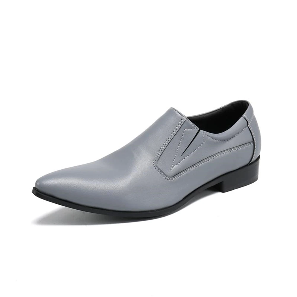 Модные однотонные мужские кожаные туфли в Корейском стиле офисные повседневные