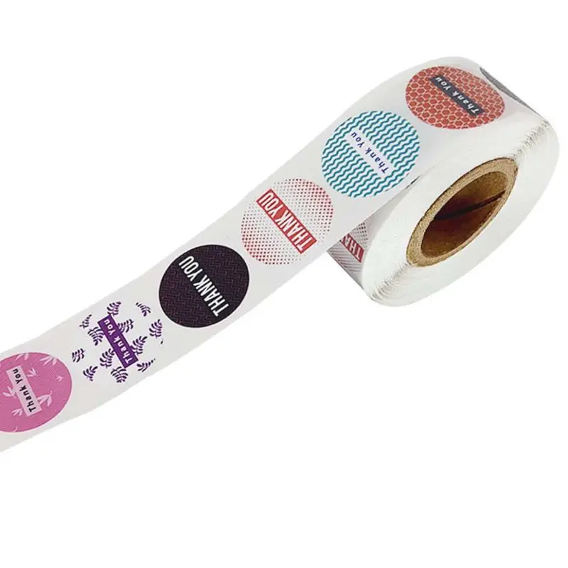 

500pcs 4 Deisgns Floral Thank You Stickers 1inch for Wedding Party Envelope Seal