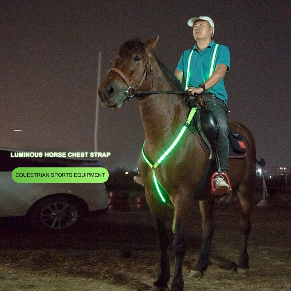 

LED Light Harness Nylon Chest Belt Adjustable Horse Riding Equipment Outdoor Racing Equitation Equestrian Belt
