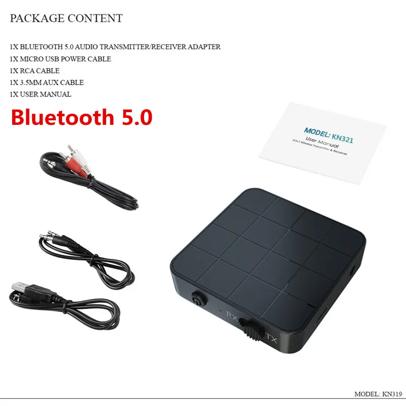 Color2 Bluetooth 5.0 2 в 1 Bluetooth аудио AUX Автомобильный приемник и передатчик 3,5 мм разъем беспроводной стерео аудио музыкальный адаптер для ТВ ПК динамик гарнитура - Название цвета: Color2 Bluetooth 5.0