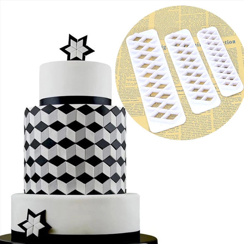 3 шт. квадратные геометрические фрезы для помадки резак печенья форма торта