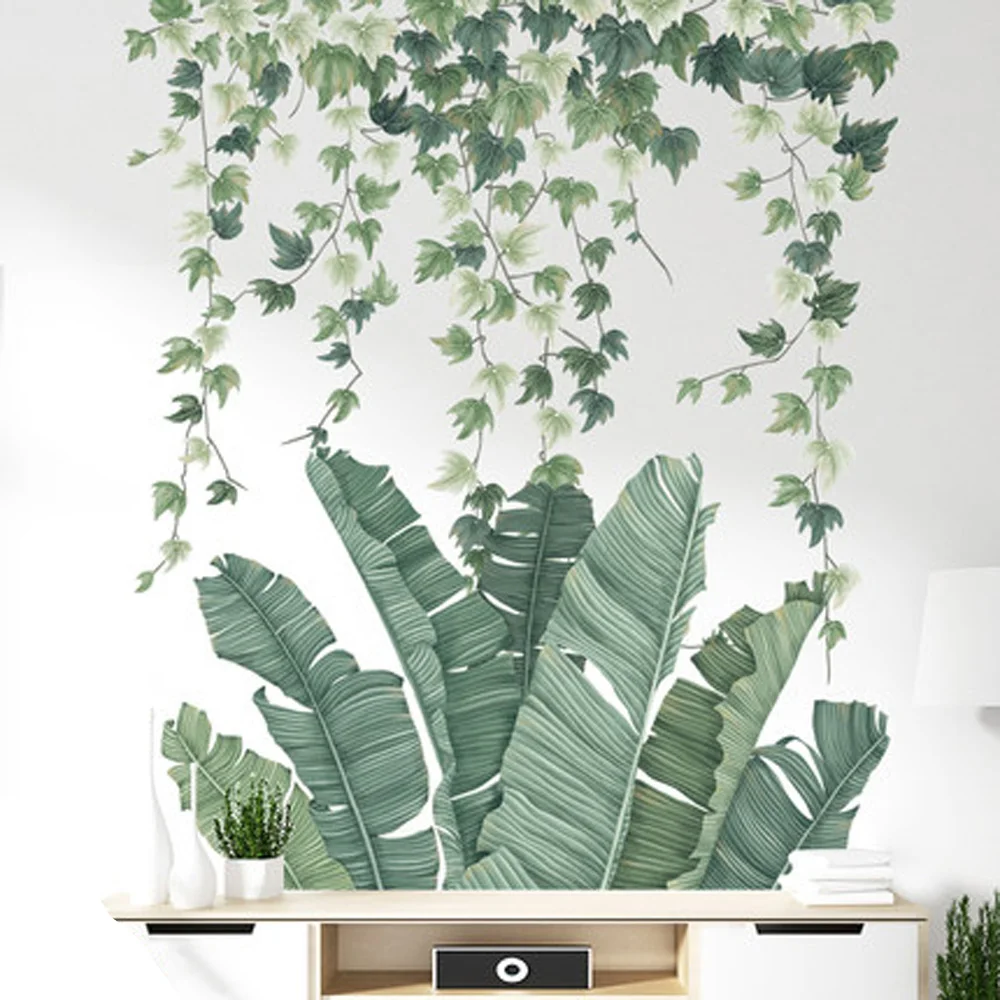 Tropical Leaves Green Plant Wall-Sticker Vinyl Decal Home Room Art Mural Decors | Дом и сад