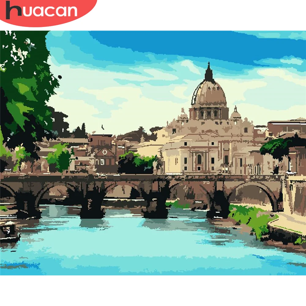 

HUACAN DIY картины по номеру, наборы для рисования по номерам, рисунок на холсте, ручная роспись, картины без рамки