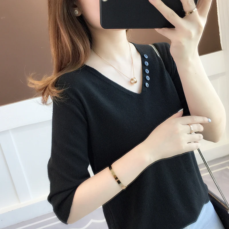 

Loose Knitwear Neck Knitted Sweater 2021 Autumn Winter Fashion Female Pullover Sweaters Ladies White