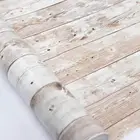 Самоклеящиеся старые настенные стикеры 45 см * 200 см с зернистой древесиной, настенная бумага, водонепроницаемые Стикеры для мебели, легко чистящаяся настенная бумага