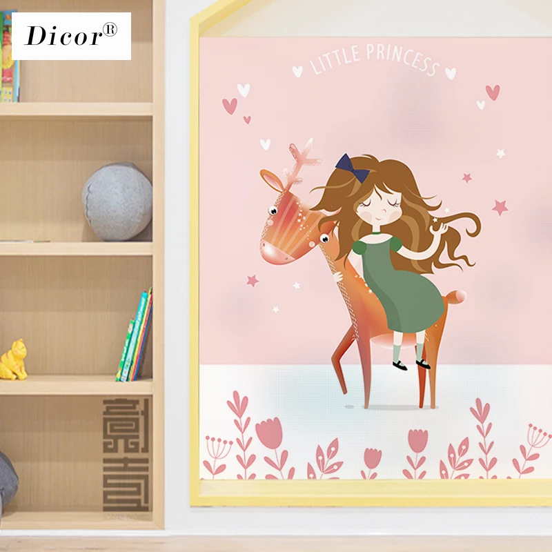 Фирменная наклейка на окна для девочек розовая непрозрачная матовая пленка