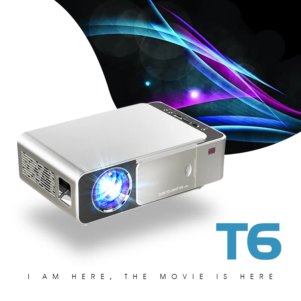 Реальный ТВ T6 Full HD светодиодный проектор 4K 3500 люмен 1080p Портативный кинопроектор