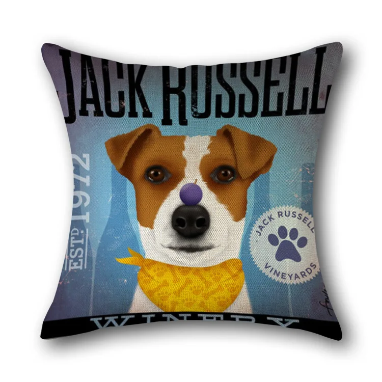 

Cartoon Wang Xing Ren cartoon dog cotton hemp pillow case