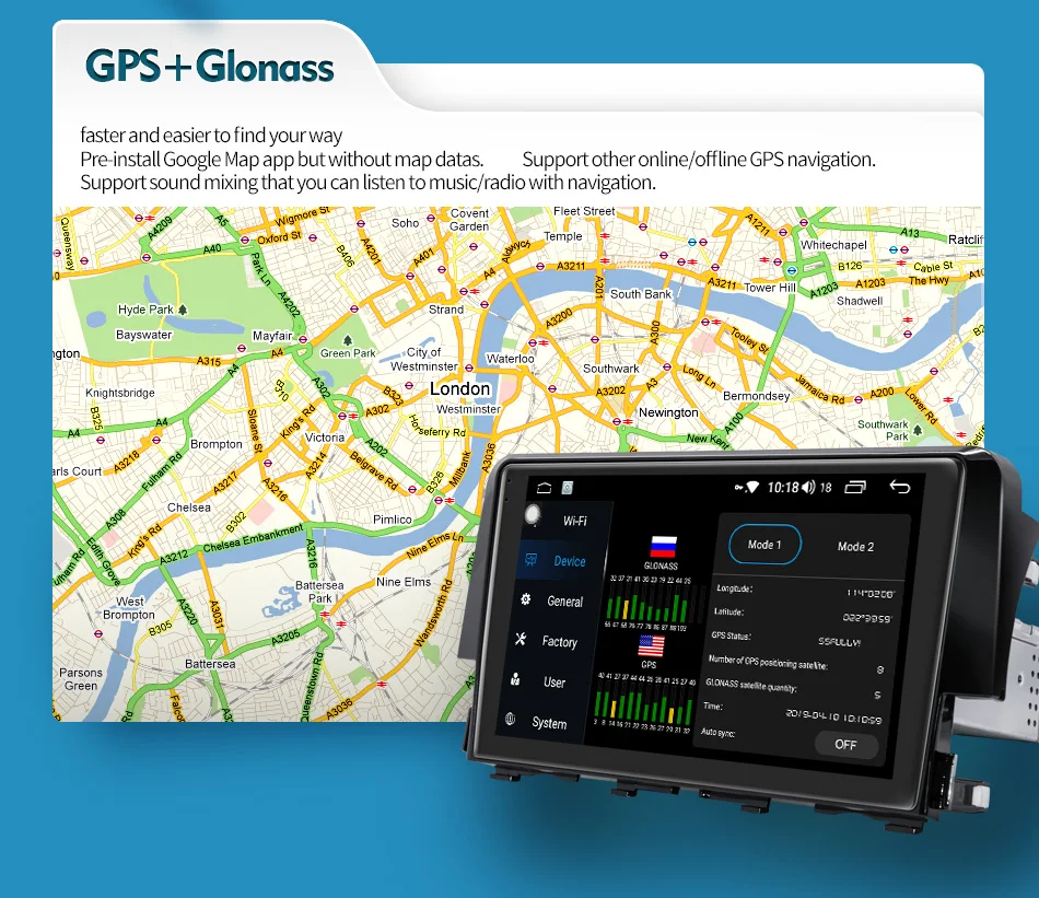 " 1 din Android Автомагнитола с HD1024* 600 Tochscreen gps мультимедийный плеер для Honda Civic Автомобильная стерео камера