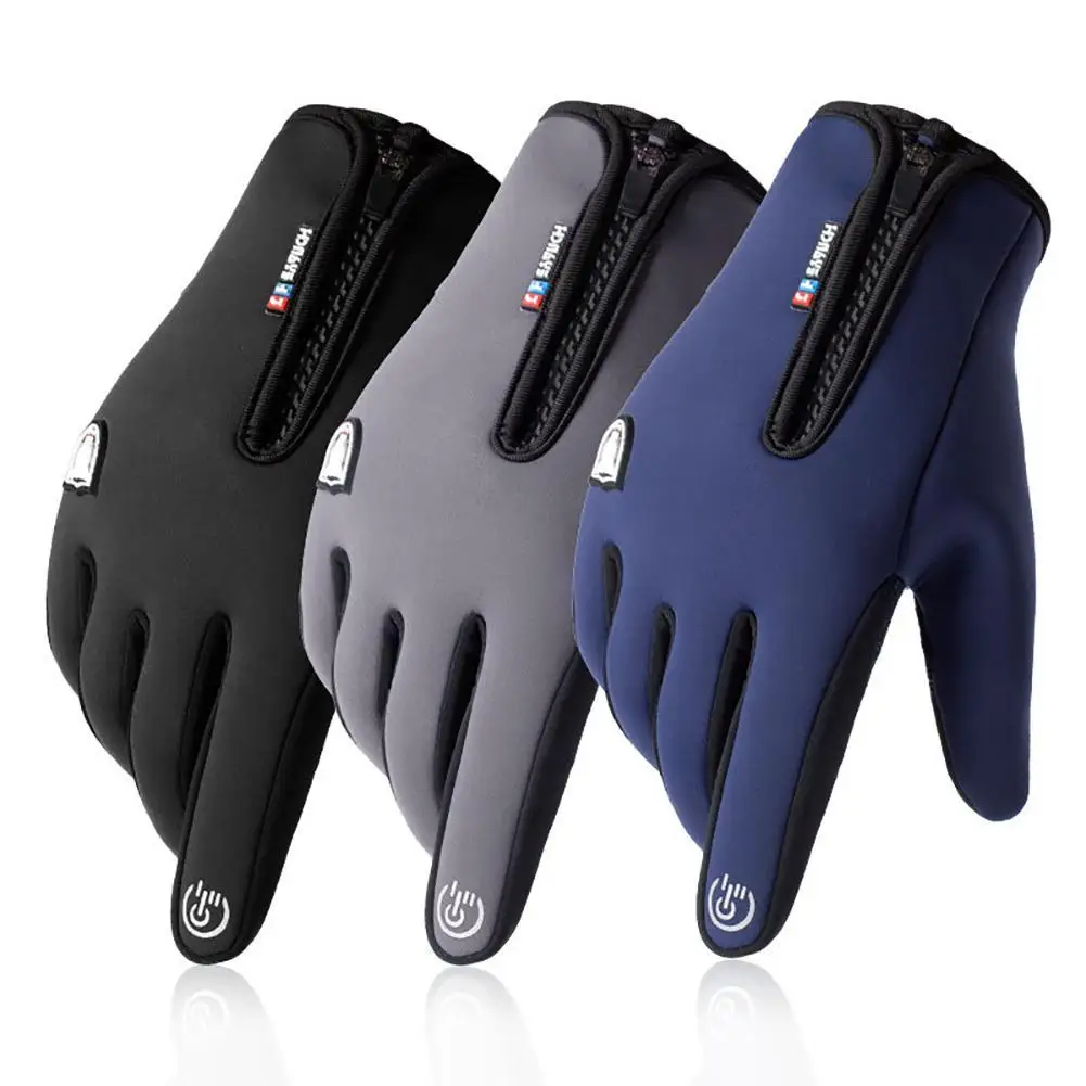 

Unisex Winter Windproof Waterproof Touch Screen Zip Warm Cycling Skiing Gloves