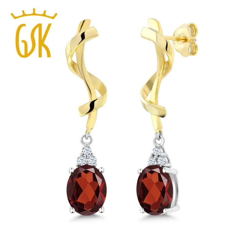 GemStoneKing 3 82 карат Овальный натуральный красный гранат драгоценный камень висячие