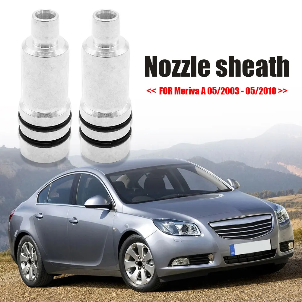 

2 Packs of Gasoline Injector Protective Sleeve with Seals Silver Black Metal Rubber Practical Car Accessories