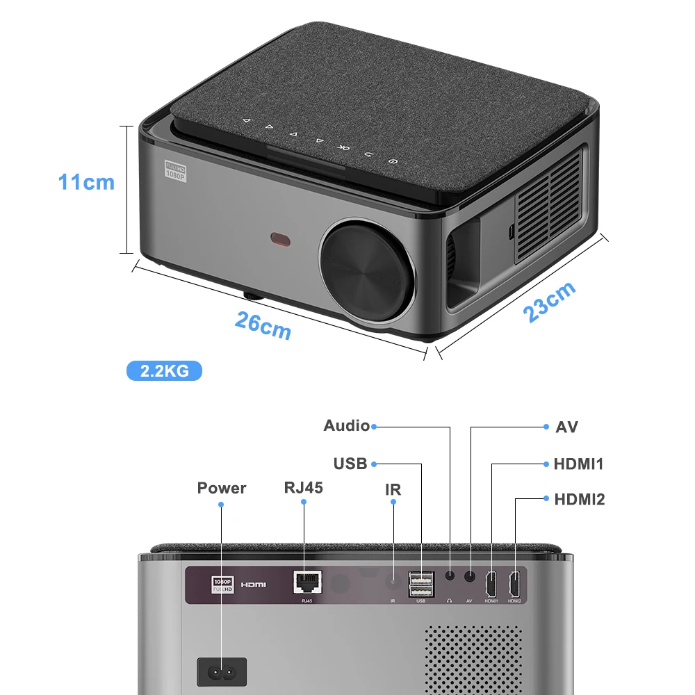 Проектор Rigal Full HD 1080P RD828 Wi-Fi многоэкранный проектор родной 1920x1080P смартфон 3D