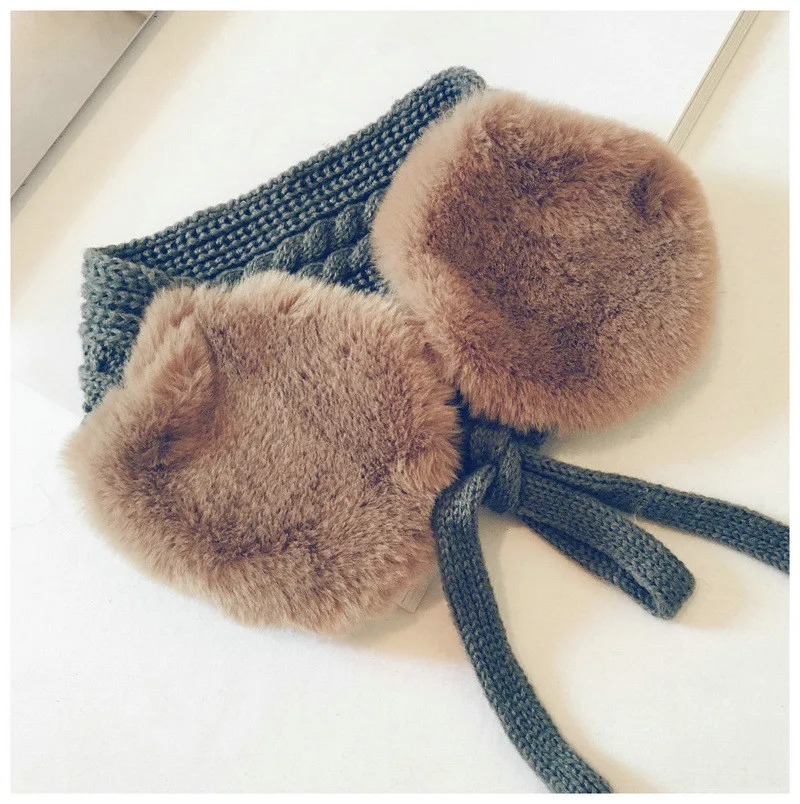 Осенне зимний вязаный детский шарф модный однотонный в Корейском стиле с кольцом