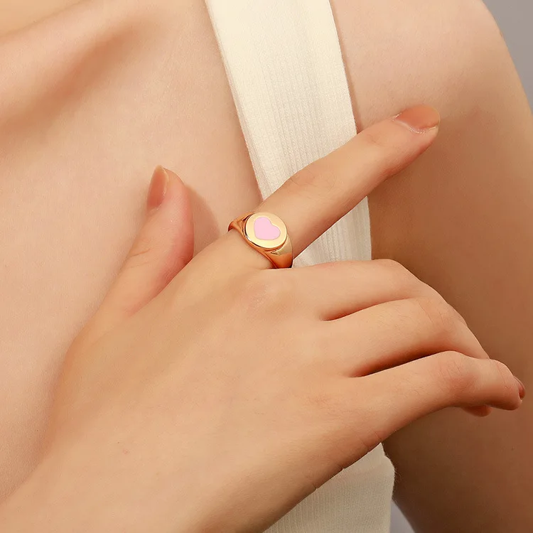 

K-Pop Aesthetic Simple Geometric Love Ring for Women Alloy Multicolor Ring Designer Vintage Rings Jewelry Accessories Party Gift