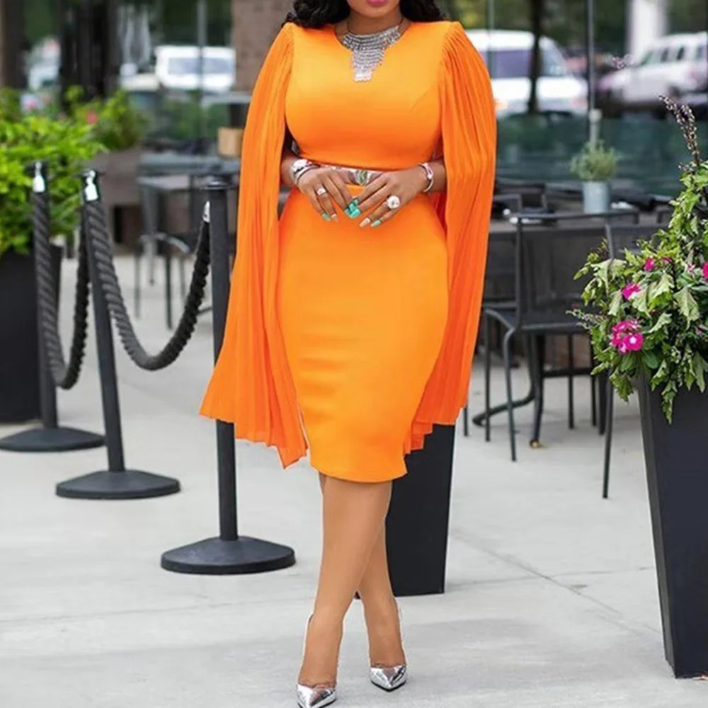 Оранжевое вечернее платье для уживечерние осень 2020 женское облегающее средней