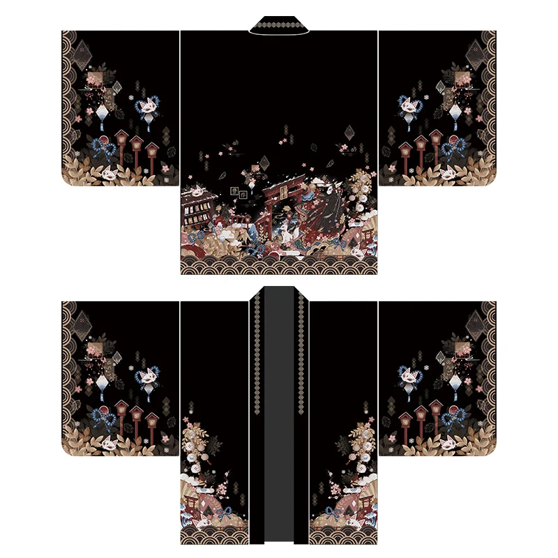 Женское кимоно с принтом Модный японский кардиган в стиле Харадзюку уличная