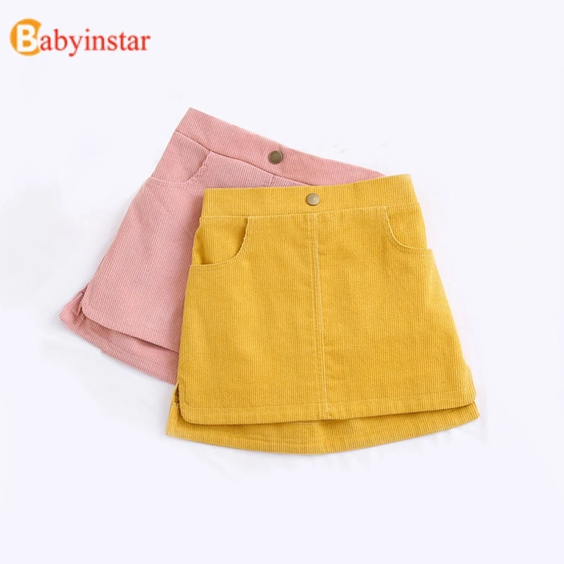 Вельветовые юбки пачки с высокой талией для девочек Детский костюм детская