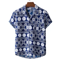tuan quality summer new style hawaiian beach shirt for men cotton short sleeve shirt for men