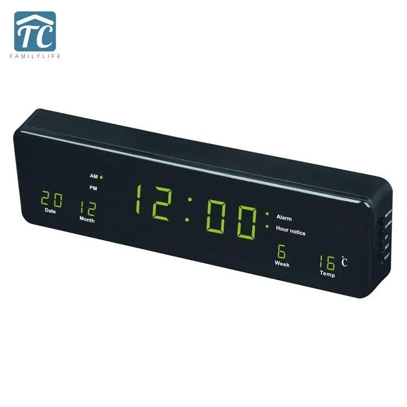 Умные часы будильник светодиодный Календарь прямоугольные настенные с