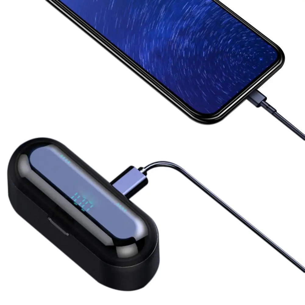 F9 Bluetooth наушники TWS 5,0 в водонепроницаемые HD стерео беспроводные наушники с шумоподавлением игровая гарнитура Светодиодный дисплей питания