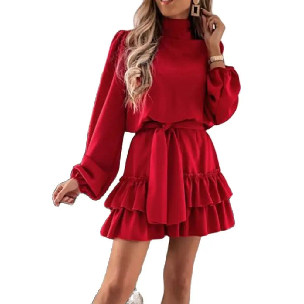 

Повседневное женское мини-платье, однотонное платье с ярким подолом