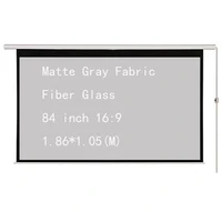 thinyou 84 inch 169 matte gray fabric fiber glass hd motorized electric projector screen wall ceiling with remote up down