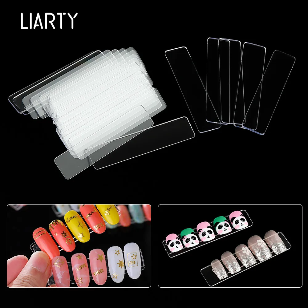 

10/50PCS Practice Display Tools Nail Color Paint Holder Display Nail Art Tools Transparent Practice Acrylic Polish Holder