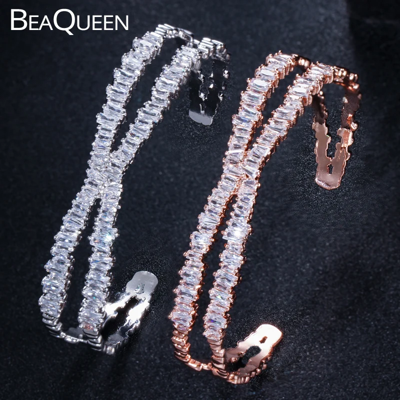 Женский браслет на запястье BeaQueen регулируемый X образной формы цвета розового