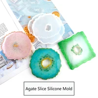 new agate slice silicone mold crystal mold make your own coaster resin art supplies clear coaster mold home decoration craft
