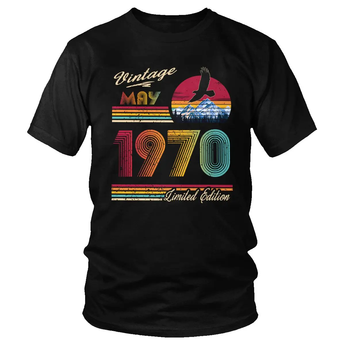 Retro May 1970 T Shirt Men Short Sleeved 50 Year Old Tshirt 50th Birthday Printed T-shirt Pure Cotton Oversized Tee Merch Gift