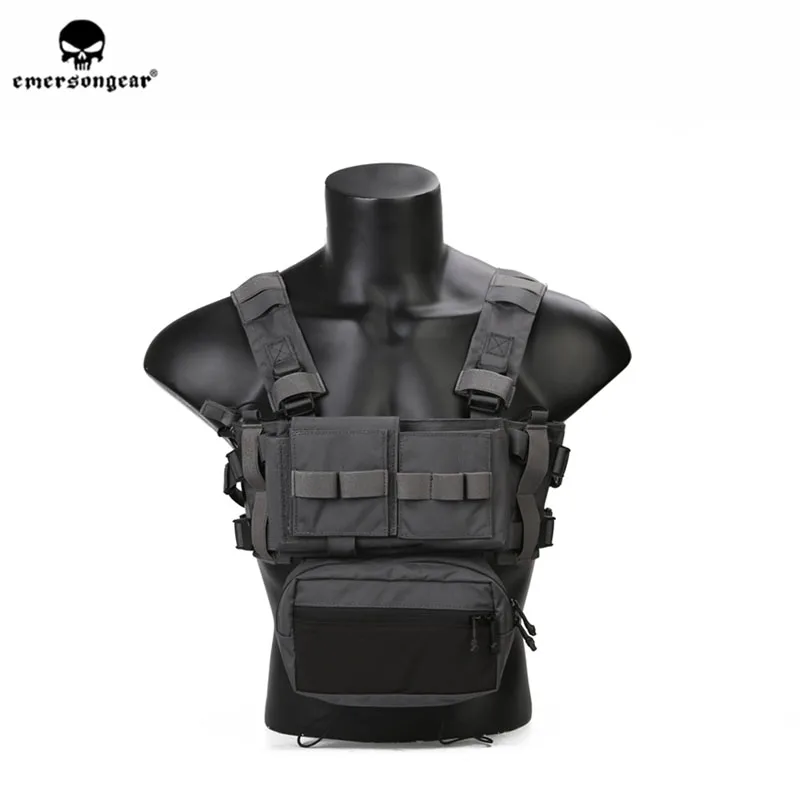 WG Emersongear MK3 тактическая нагрудная Установка микро-модульная Регулируемая охотничья пластина для переноски страйкбольного жилета с 556 762 подсумок - Цвет: WG