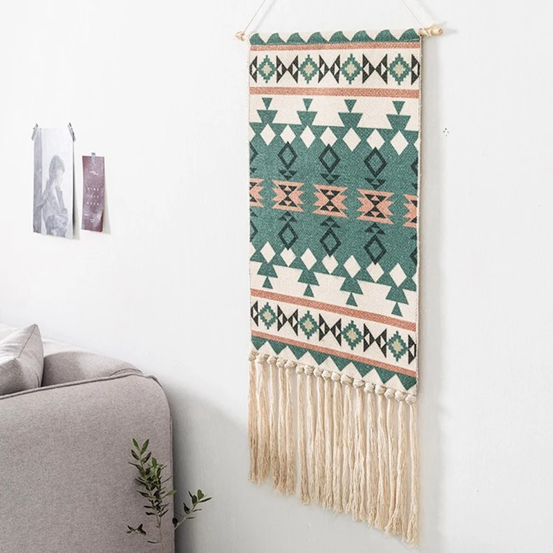 

New 2 Pcs Wall Hanging Handmade Knitting Tapestry Home Office Wall Decoration Tapestry, A & B