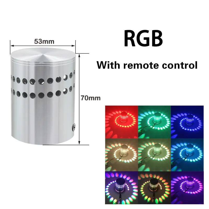 Спиральный с отверстиями светодиодный настенный светильник эффект пультом