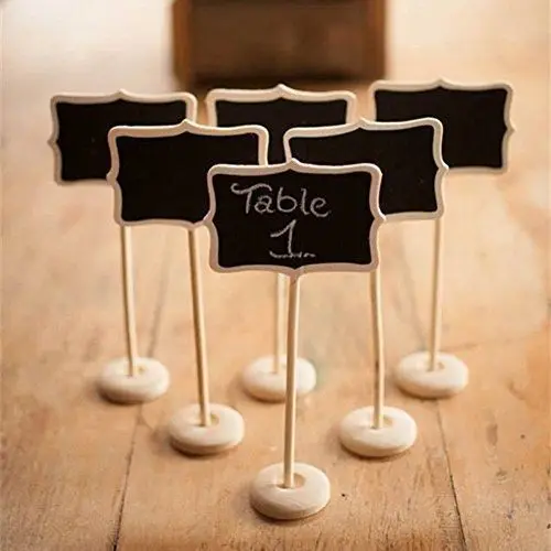 12 шт./компл. Мини Маленькие деревянные мел доска записи со стирающимися чернилами