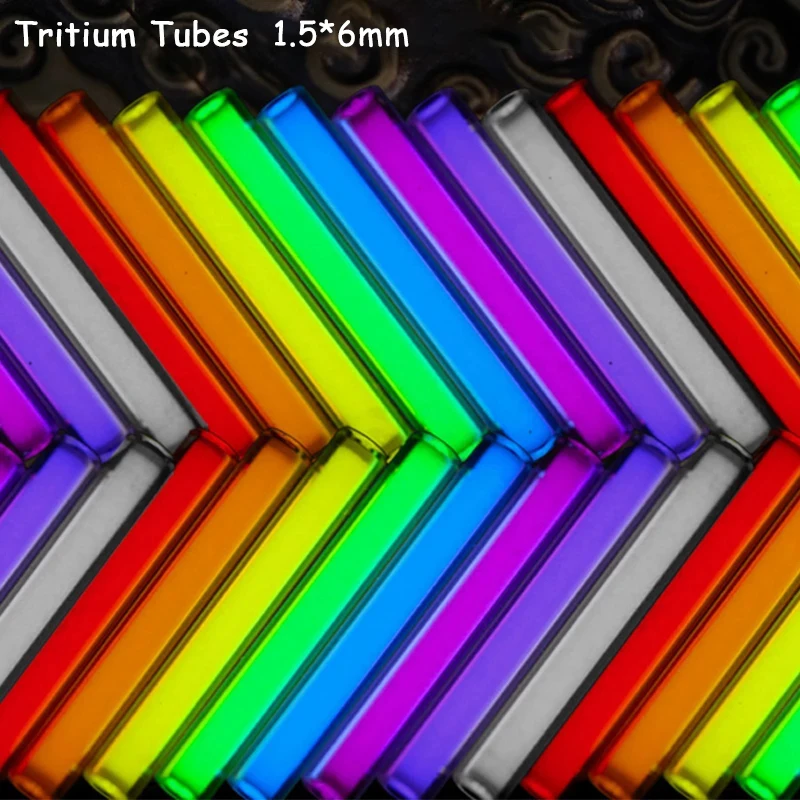 

1.5*6mm Tritium Gas Tube Multi-color Self Glow Lamp 20 Years Tritium Gas Vial EDC Camping Tools