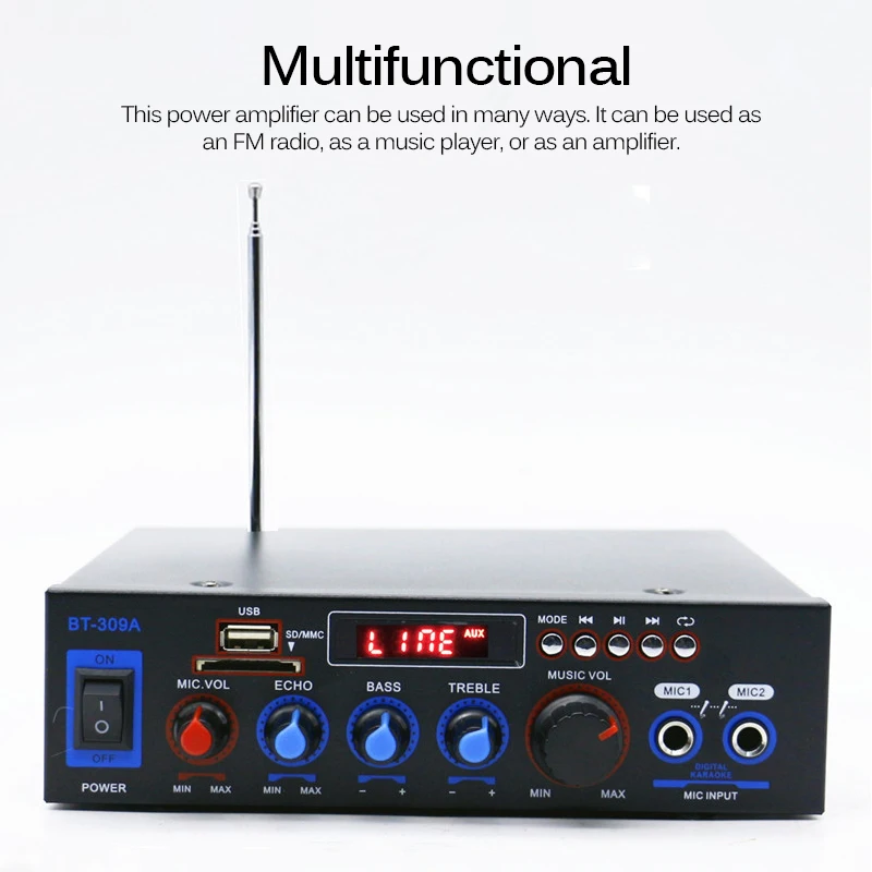 5 0 bluetooth 2 канальный аудио Мощность Hi Fi усилитель Динамик FM USB цифровой стерео