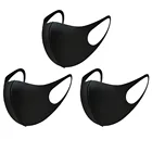 Черная маска для рта 3 шт., многоразовая Пылезащитная маска, моющаяся маска, маска для лица, маска для дымки, маска унисекс # C