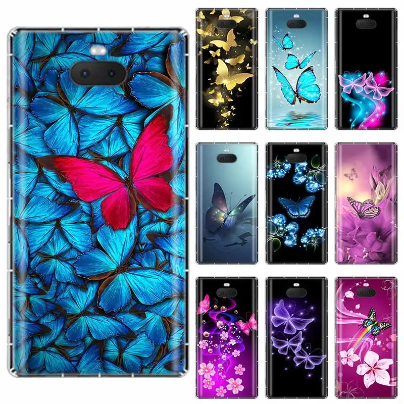 Прозрачный силиконовый чехол из ТПУ с красивой бабочкой для Sony Xperia X XA XA1 XA2 XA3 XZ XZ1