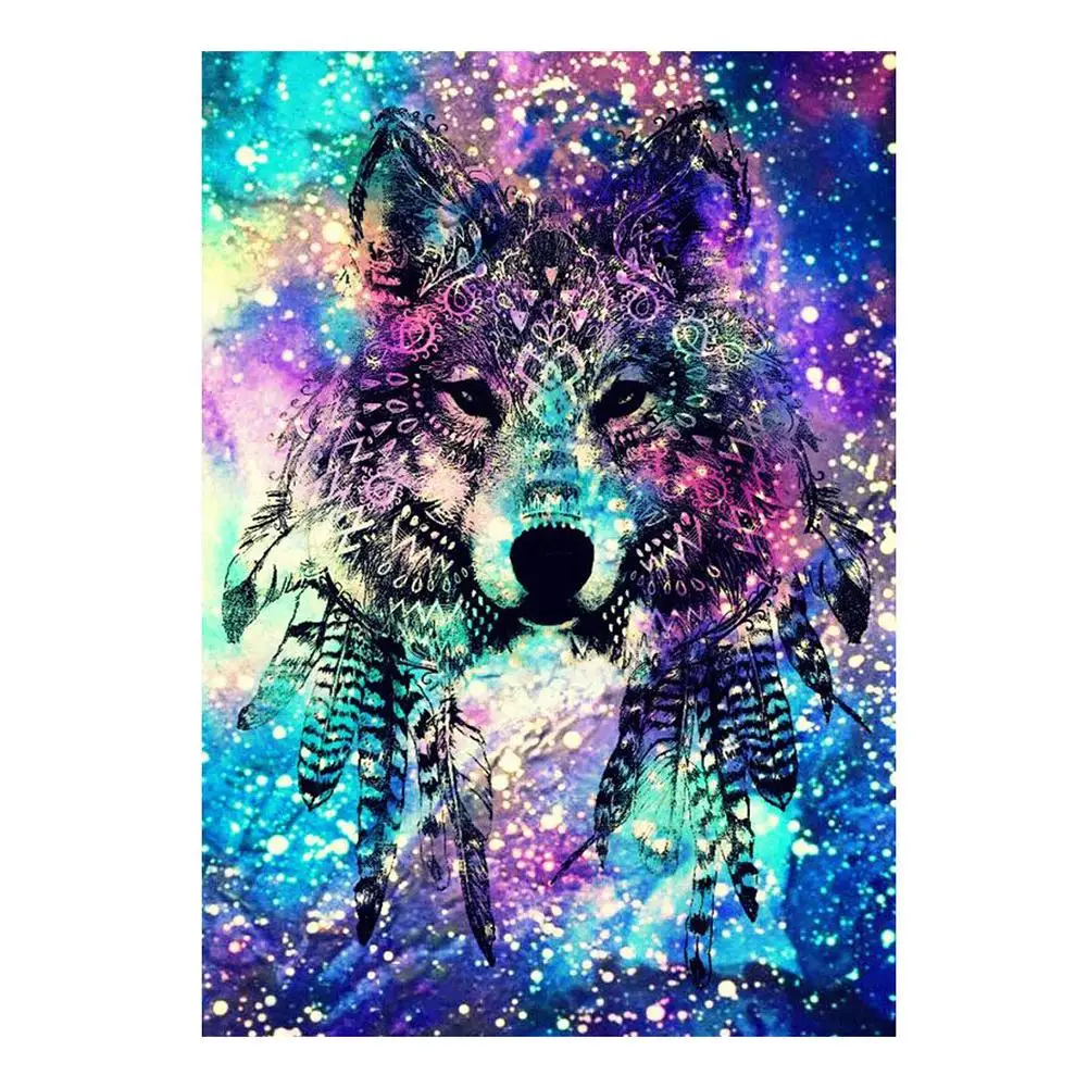 Волк вышивка крестиком DIY Алмазная картина многоцветный домашний декор с