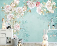custom wallpaper nordic hand painted small fresh flowers and plants mural tv background wall waterproof material