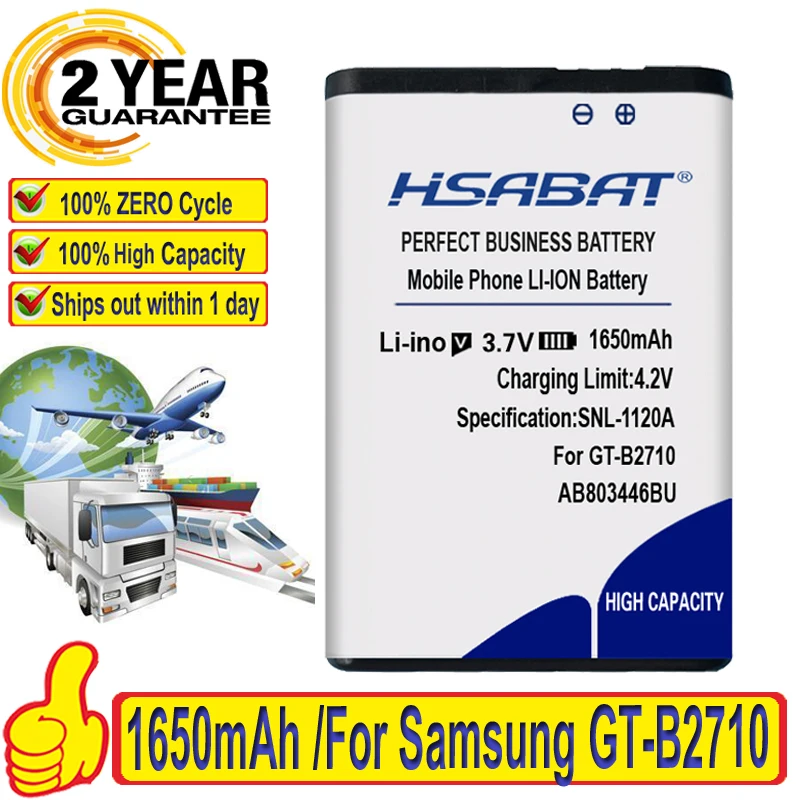 100% Оригинальный HSABAT 1650 мАч AB803446BU AB803446BA для Samsung GT B2710 Xcover Battery|Аккумуляторы