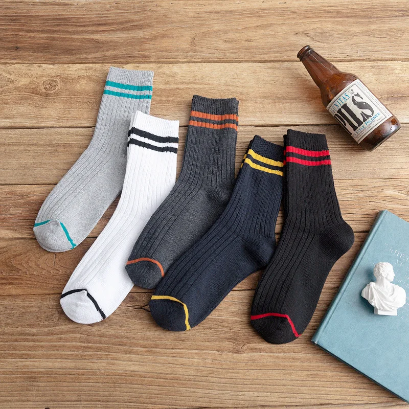 Мужские модные полосатые контрастные цветные спортивные стильные белые черные