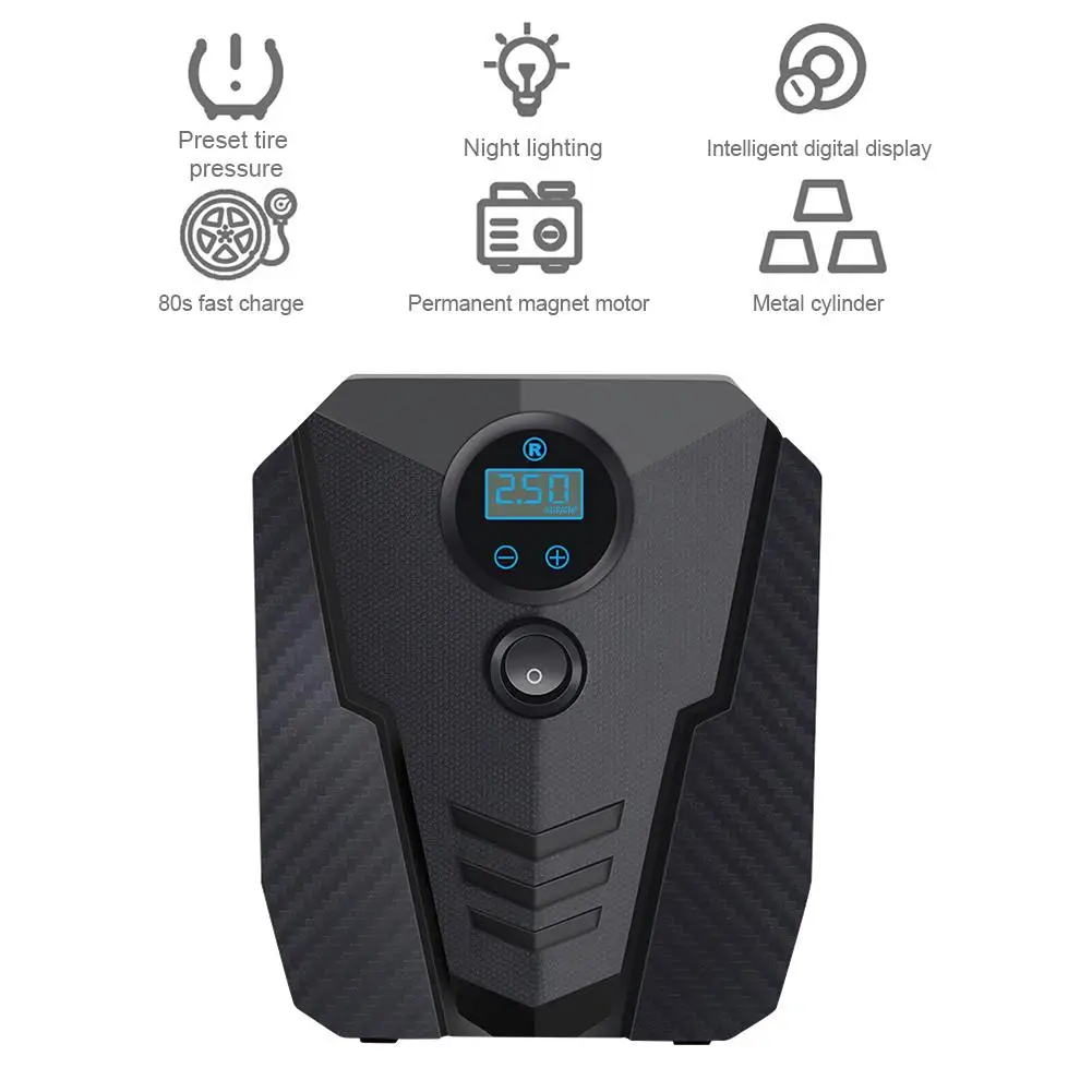 Воздушный насос для автомобиля 12 В 150psi электрический со светодиодной лампой