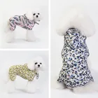 Дождевик для домашних животных, кошек и собак, Солнцезащитная одежда с капюшоном, летняя повседневная водонепроницаемая куртка с принтом, мягкая дышащая дождевик для домашних животных, кошек и маленьких собак